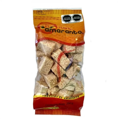 Trocitos de amaranto con miel 250 grs.